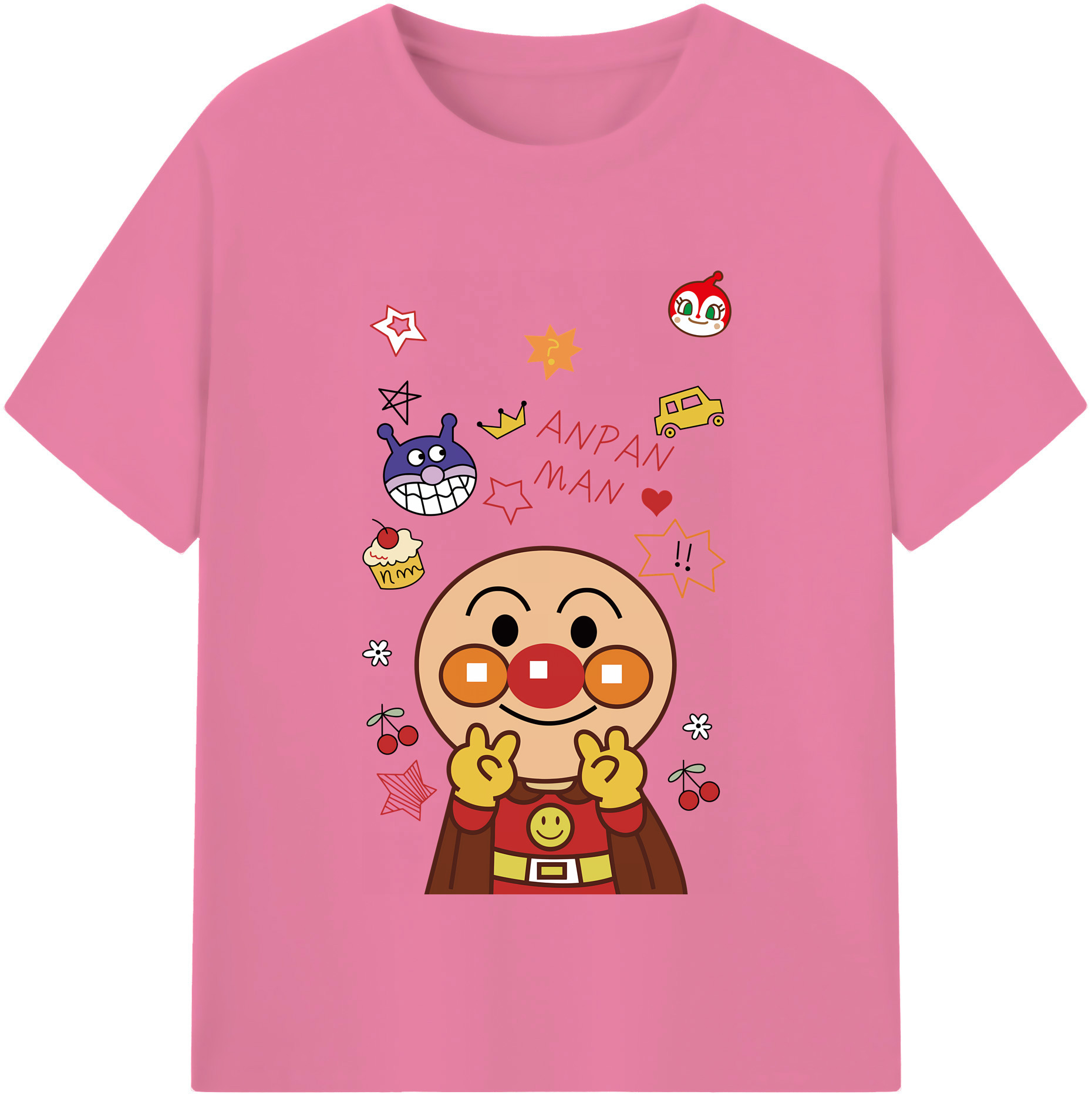 （画像用） アンパンマン Anpanman 綿100％半袖Tシャツ（フロントプリント）